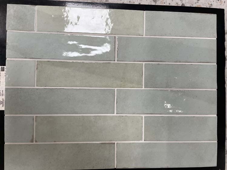 Wandtegel Beccy Seaglass glanzend mint 6x24,5cm