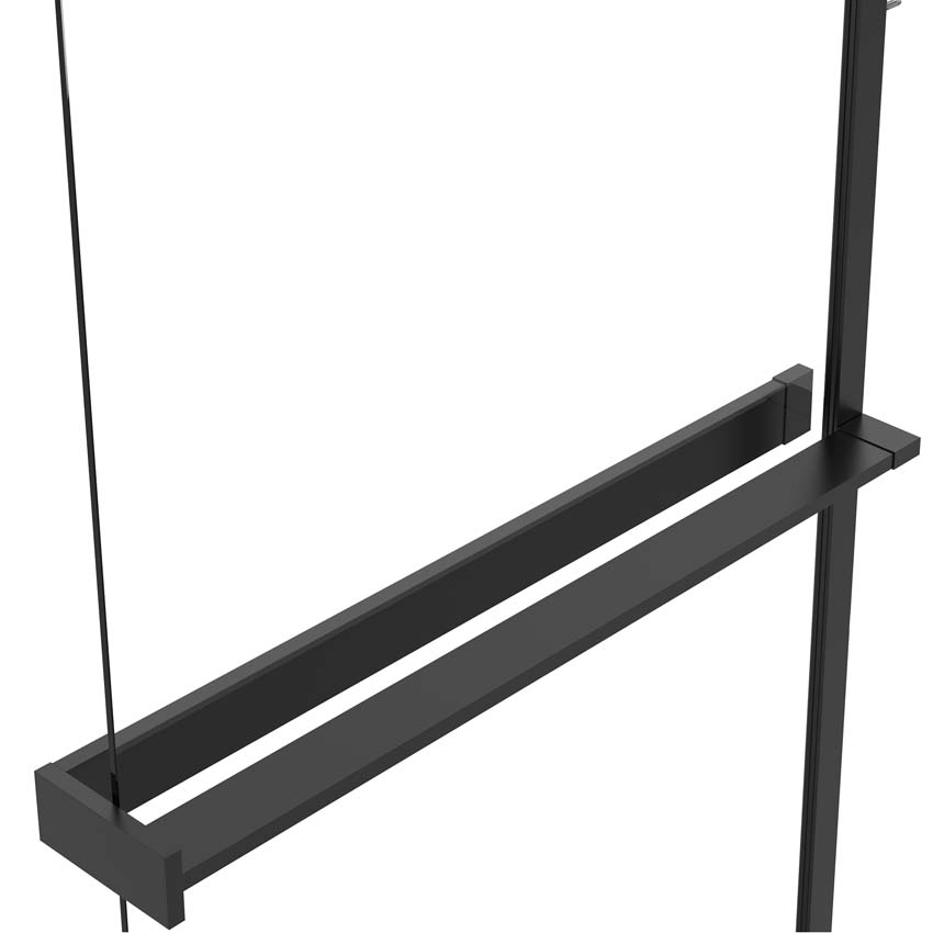 Porte-serviettes suspendu noir mat 160cm