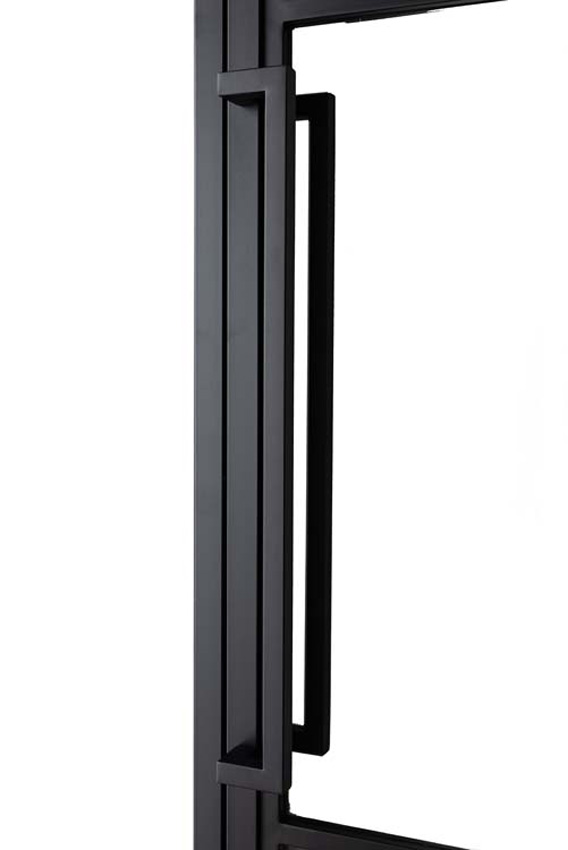 Porte intérieure simple en acier Tara noir 6V poussant à gauche sur mesure