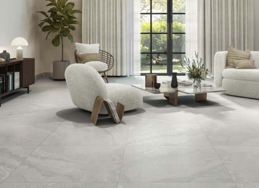 Carrelage de sol Aurora gris brillant 60x120cm