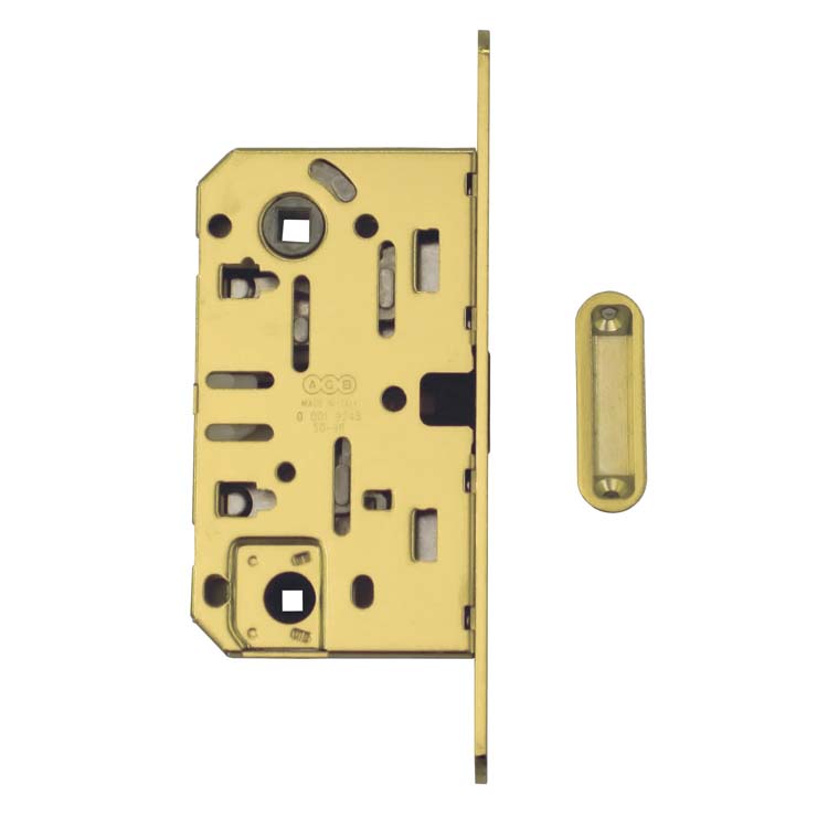 Serrure aimant proAGB 18mm plaque frontale cuivre WC 96mm