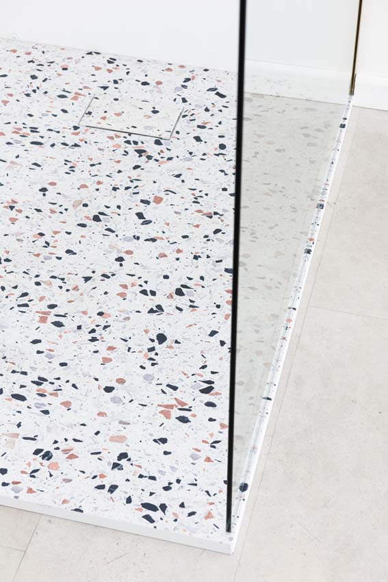 Receveur de douche Moby SMC aspect terrazzo 120x90cm