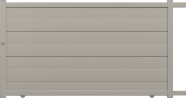 Portail coulissant Salamanca aluminium gris soie sur mesure ouverture à droite - motorisable