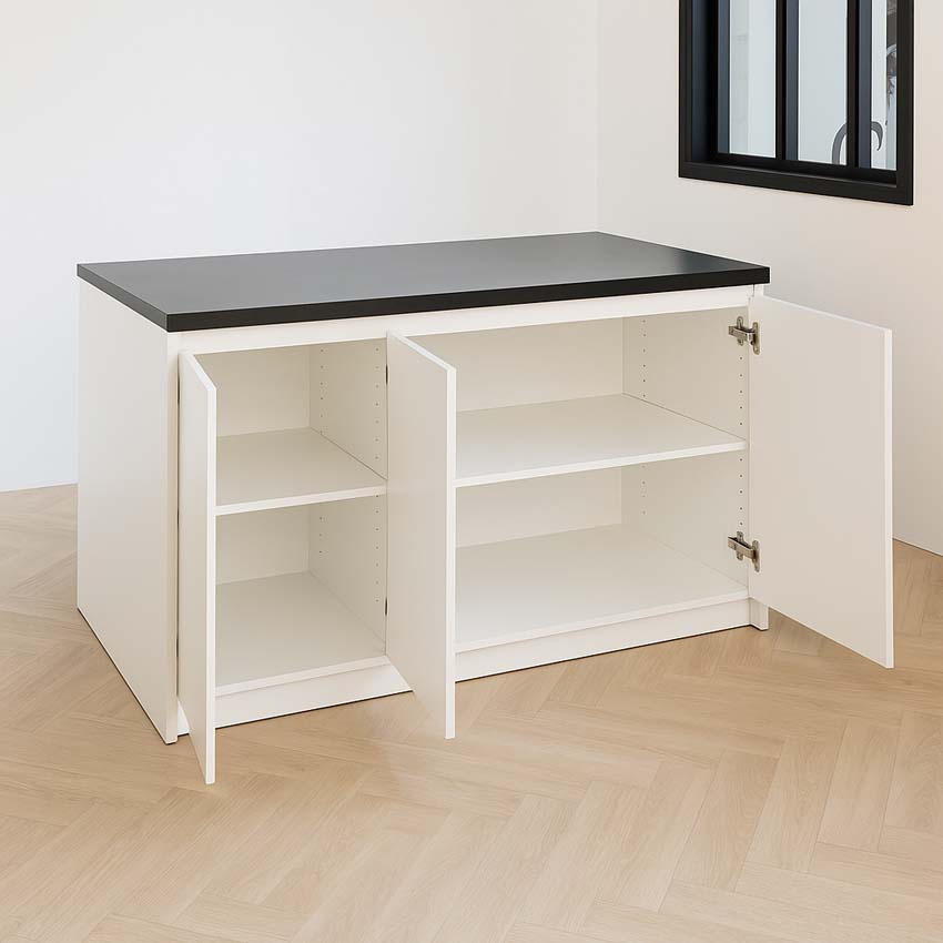 Keukeneiland Plenti wit/zwart 154,5 cm