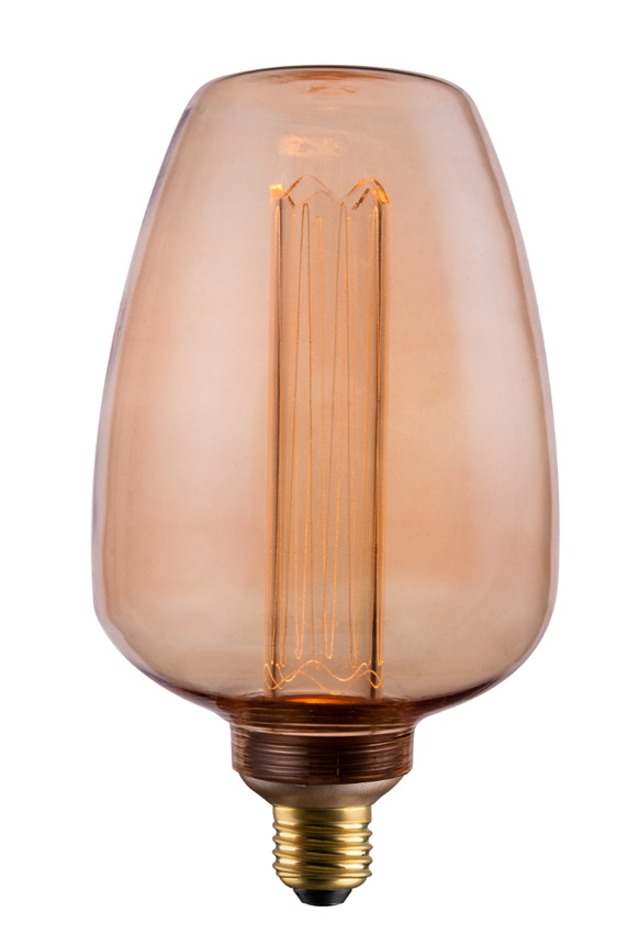Lampe LED - E27 - ambre - 11x20cm - dimmable - 1W/2,5W/5W - 200lm - 1800K