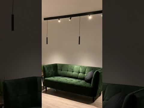 Railverlichting design Béa zwart set 2,9m 4 spots + 3 pendels 7x4W