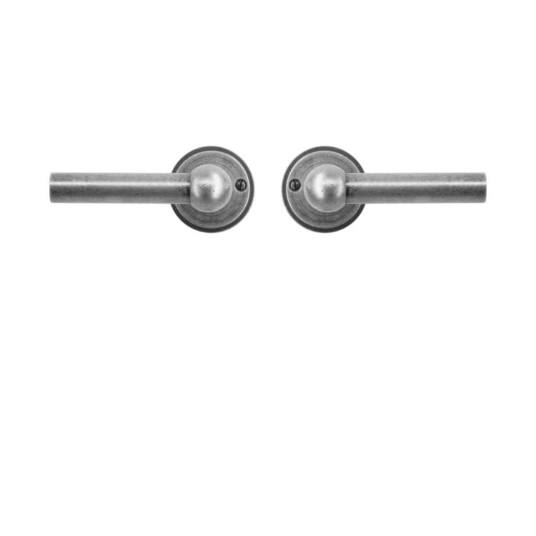Poignée de porte pro grado 2x lucera vieil argent sans rosace