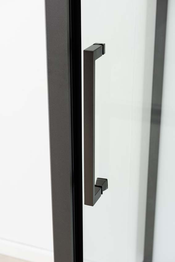 Cabine de douche Amani droite gunmetal porte coulissante 90x115x215cm