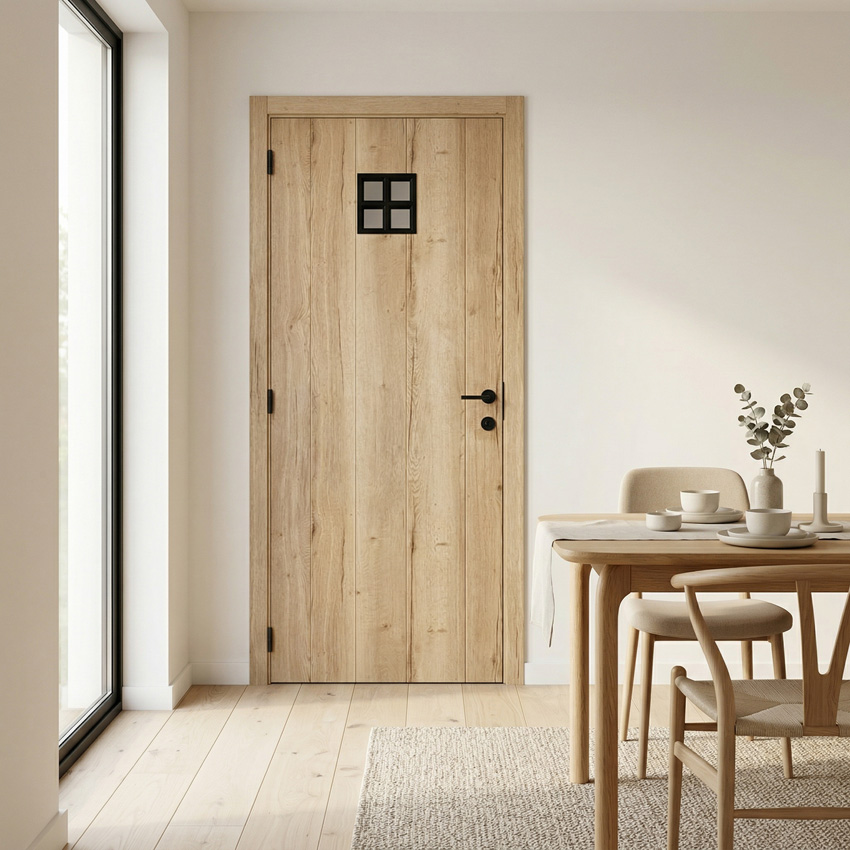 Complete binnendeur Realwood Oak 4500 helder glas 201,5x83cm tubespaan omkeerbaar + deurkast 20cm