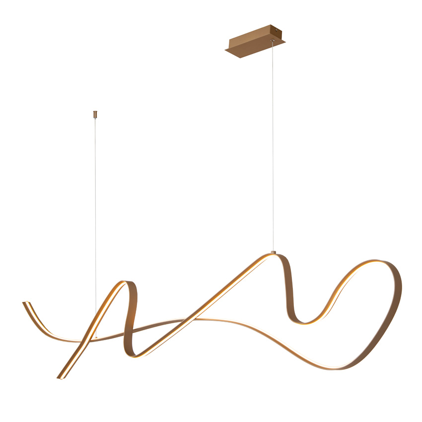 Lucide Premium Lambada - Suspension - LED Dimmable - 1x47W - 2700K - Couleur champagne