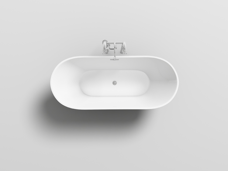 Vrijstaand bad Belle zwart/wit 170x80cm