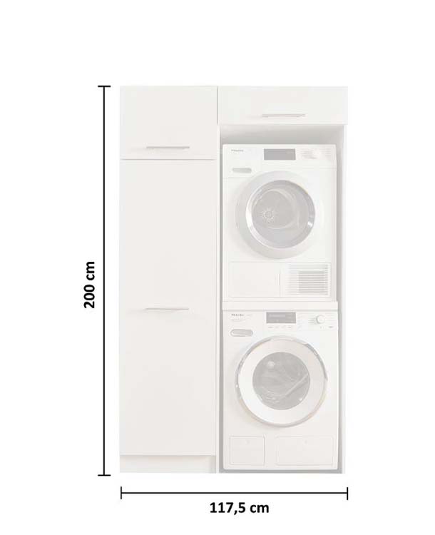 Wasmachine kasten Decowash - set 2 - wit - 67,5X117,5X200CM