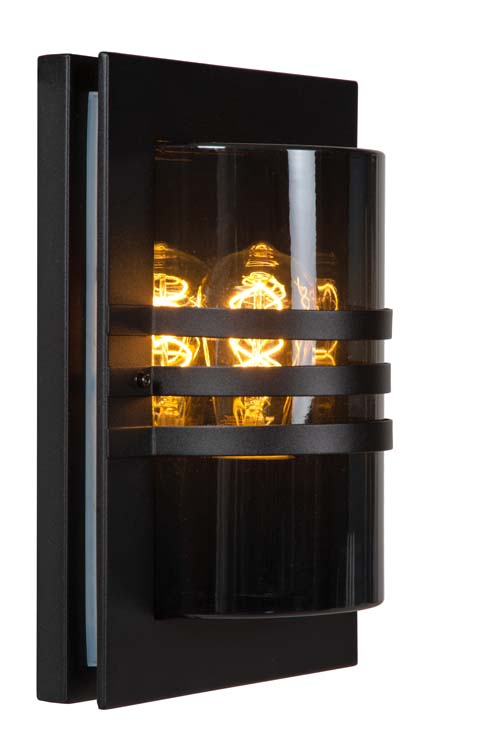 Lucide PRIVAS - Wandlamp Buiten - H33 cm - E27 - IP44 - Zwart
