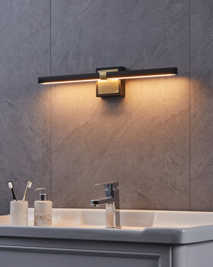 Applique murale - noir/doré - 60x11cm - LED - 1x11W - 3000K