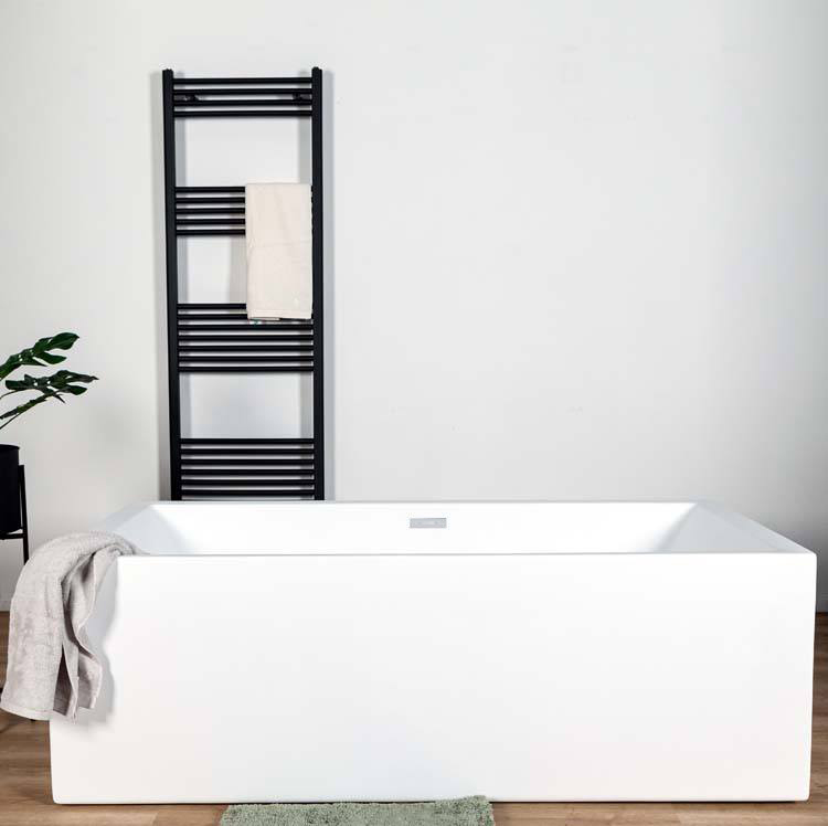 Vrijstaand bad Heat mat wit 180x80cm
