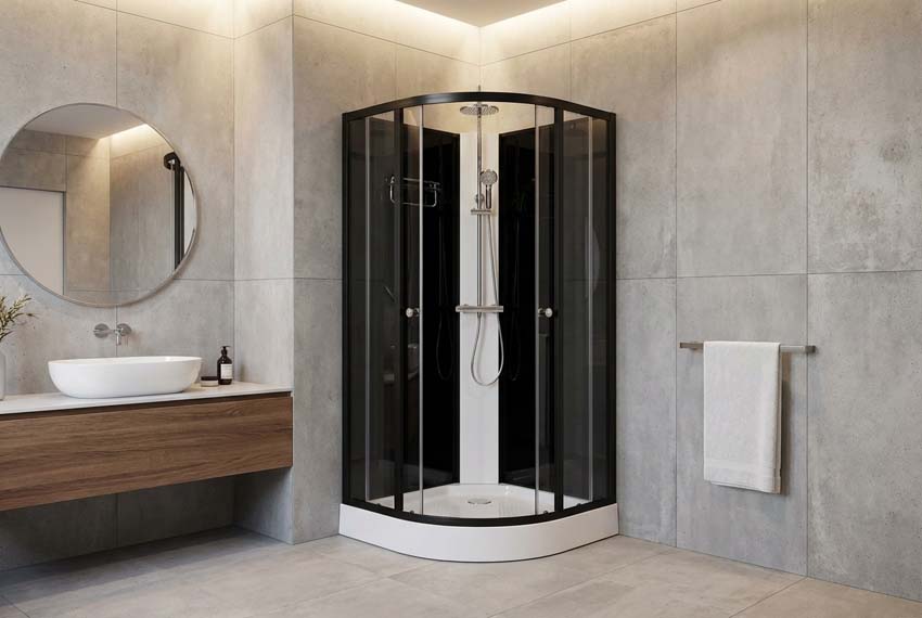 Cabine de douche Adam noir 100 x 100 x 215 cm