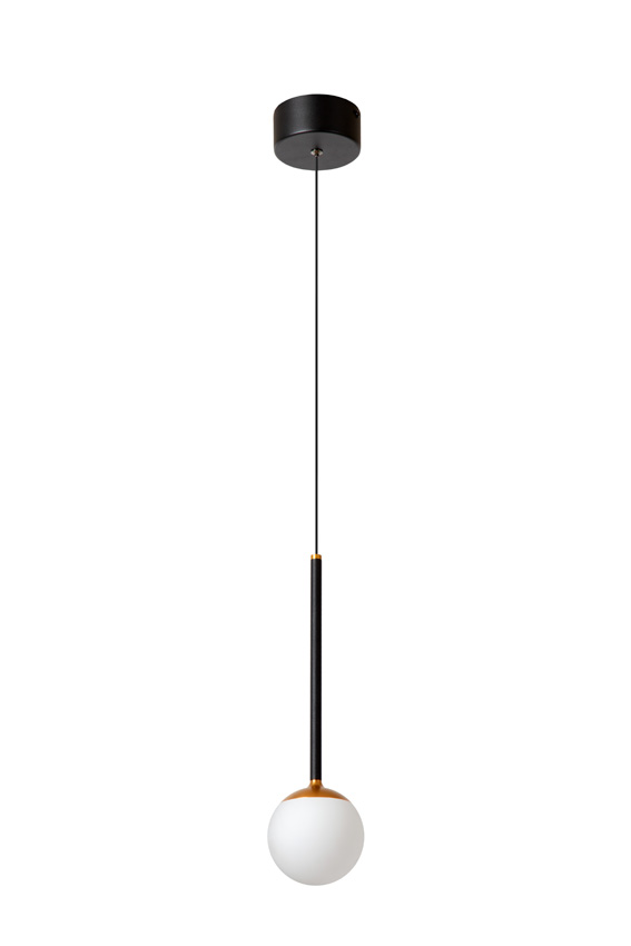 Lucide Premium Calina - Hanglamp - Ø9,9cm - LED dimbaar - CCT - 1x7W - 2200K/3300K - Met vervangbare LED-module - Zwart