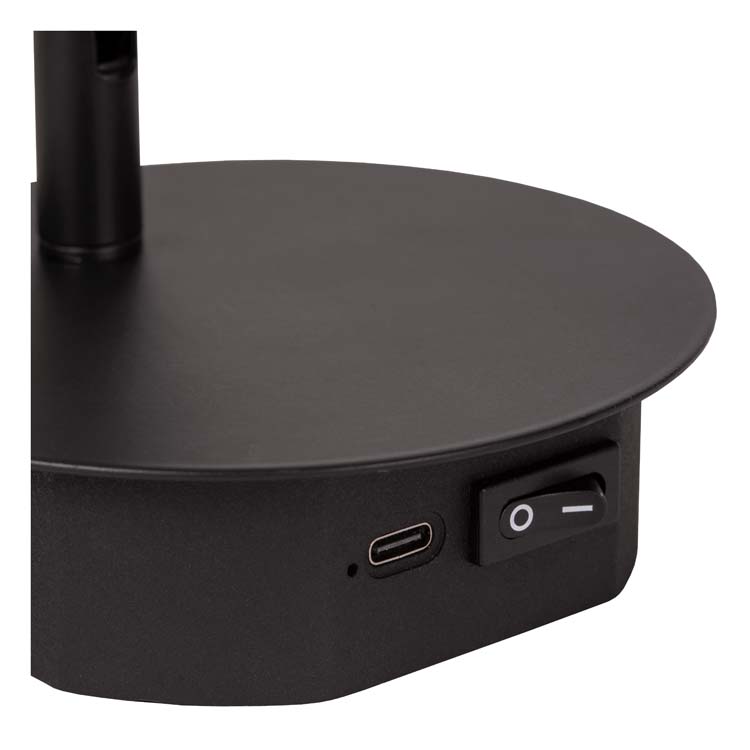 Lampe de lit/Applique - noir - Ø10,2cm - LED 1x2W - 3000K - magnétique - rechargeable