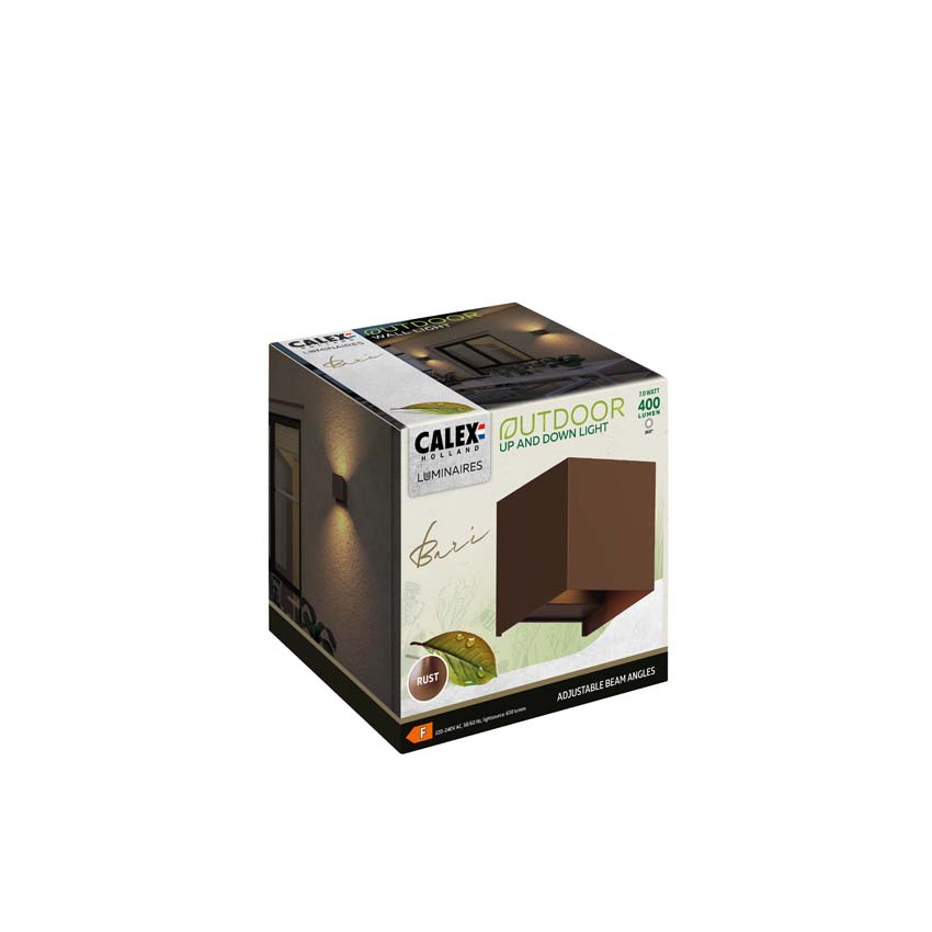 Wandlamp - Roest - 10x10x10cm - LED geïntegreerd - 1x7W - 3000K