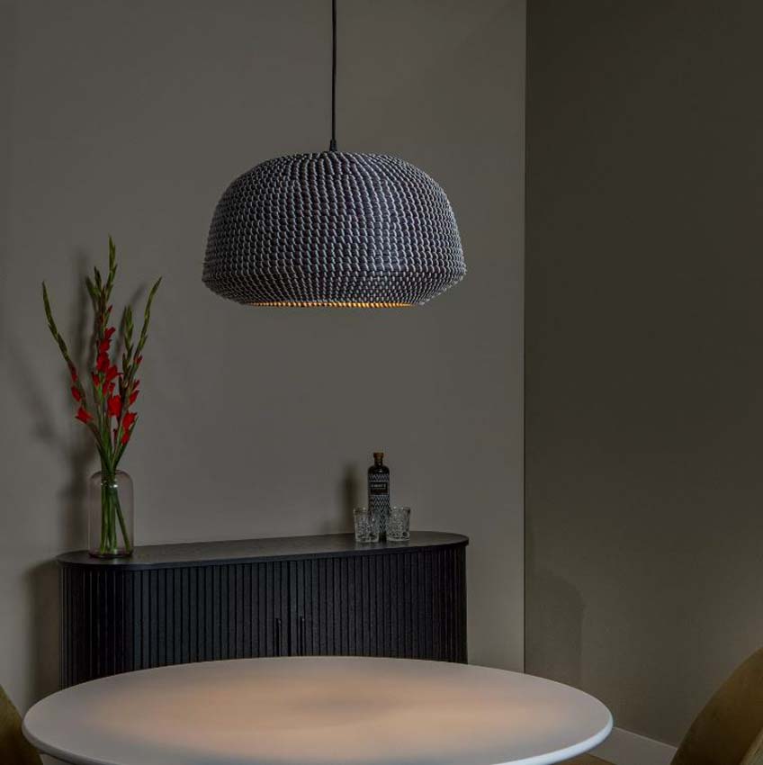 Lucide Premium Maduka - Hanglamp - Ø47cm - Dimbaar - E27 - 1x40W - Zwart