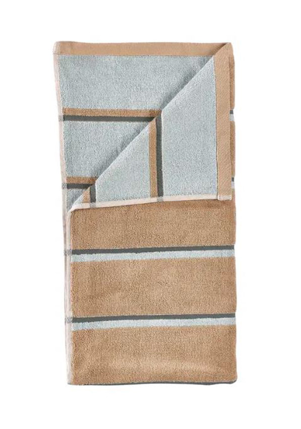 Serviette de toilette Zone Denmark Ume coton camel/bleu glacier 50x100cm