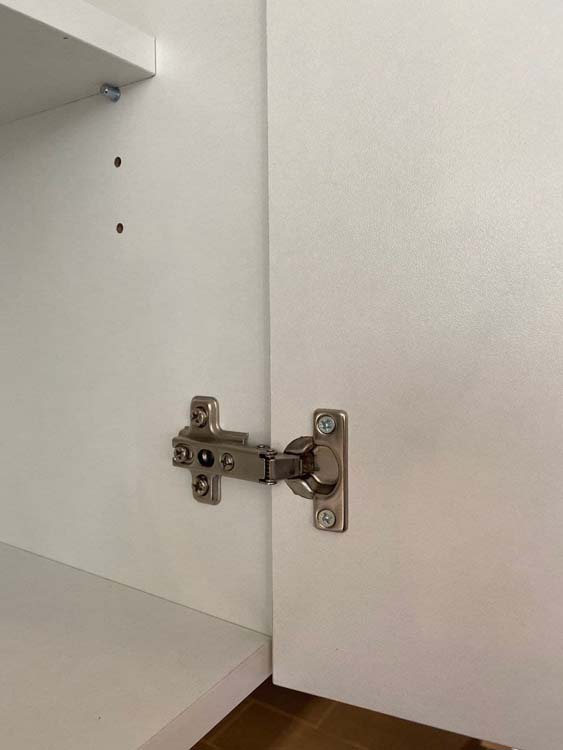 Cuisine Budget blanc/aspect bois 270cm - hotte murale en inox - sans appareils