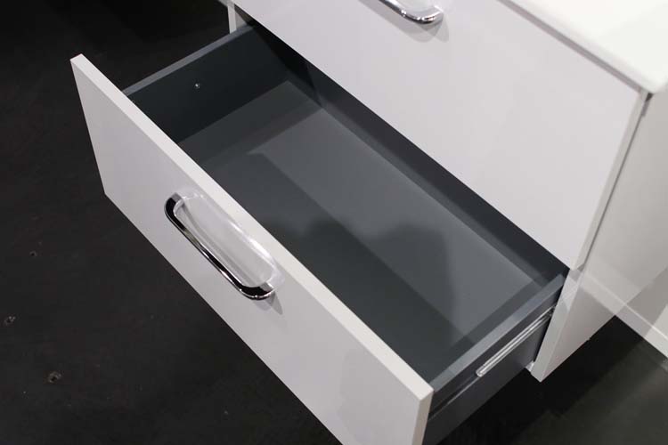 Badkamermeubel Ruben 60cm grijs glans + kolomkast + spiegel