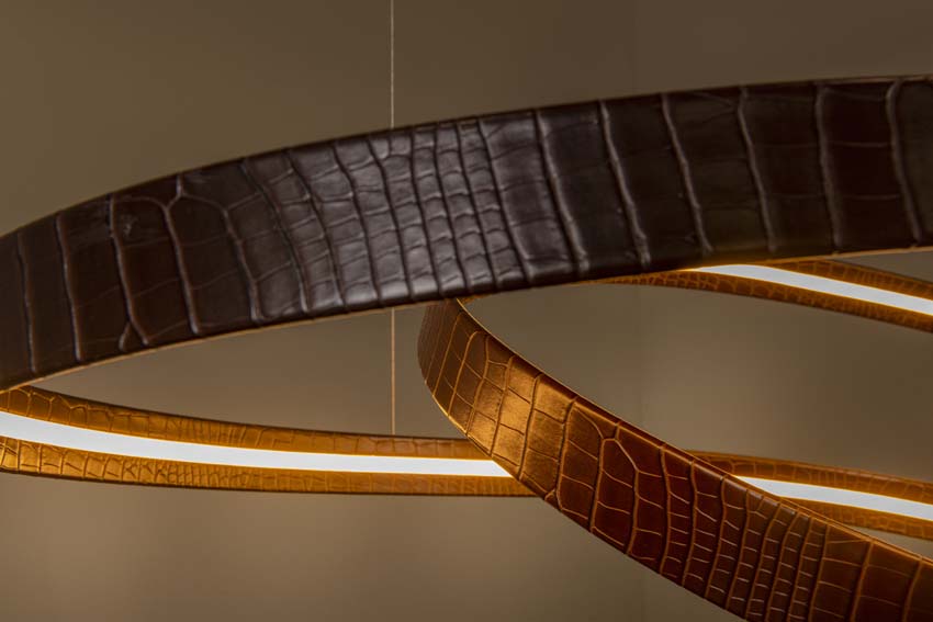 Lucide Premium Slalom - Hanglamp - LED Dimbaar - CCT - 1x80W 2200K/4000K - Koffie