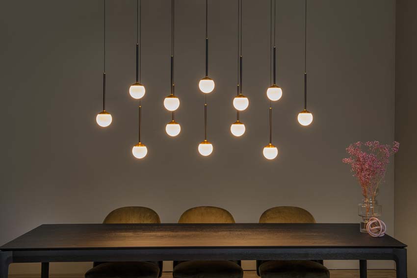 Lucide Premium Calina - Suspension - LED dimmable - CCT - 12x7W 2200K/3300K - Noir