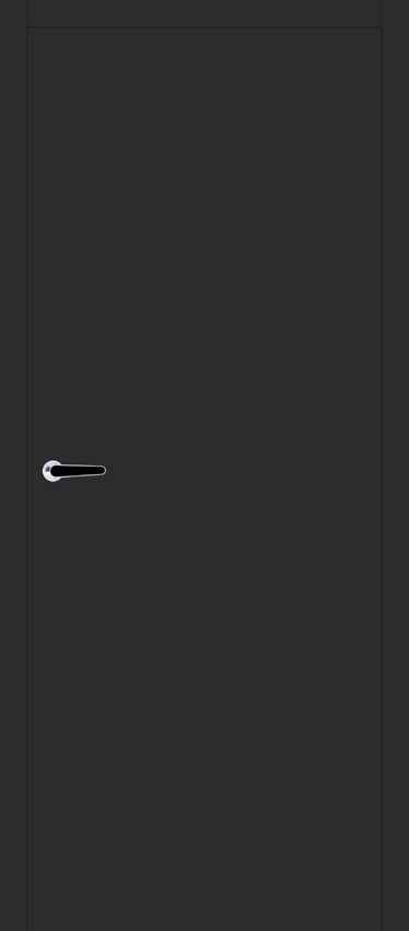 Porte intérieure complète Invisible Flat noir 201,5x78cm aggloméré tubulaire réversible + châssis 20cm