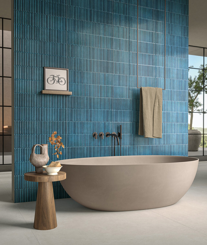 Carrelage mural Homesticks bleu brillant 30x60cm