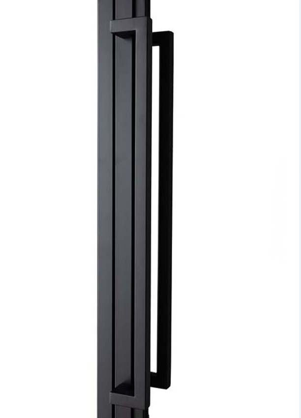 Porte intérieure double en acier Tara noir 2x4V poussant à gauche sur mesure