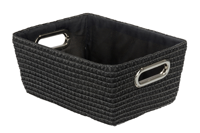 Opbergmand Wenko Chromo 12x19,5x28cm katoen zwart