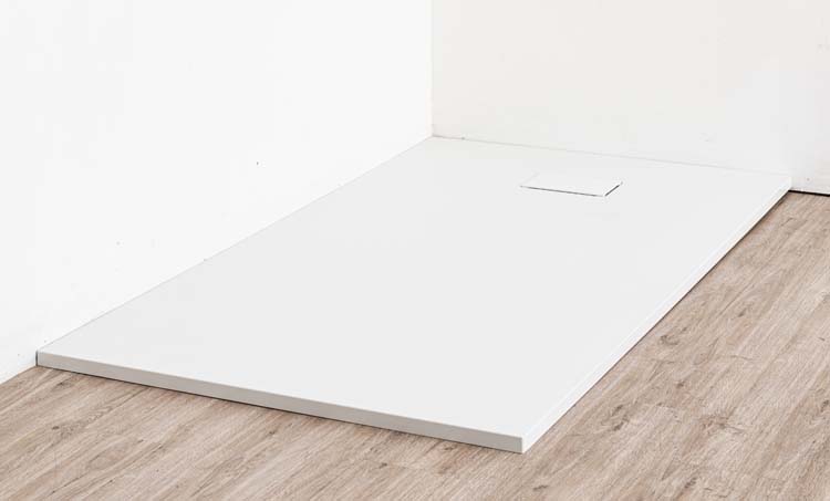 Receveur de douche Moby SMC blanc mat aspect ardoise 160x90cm