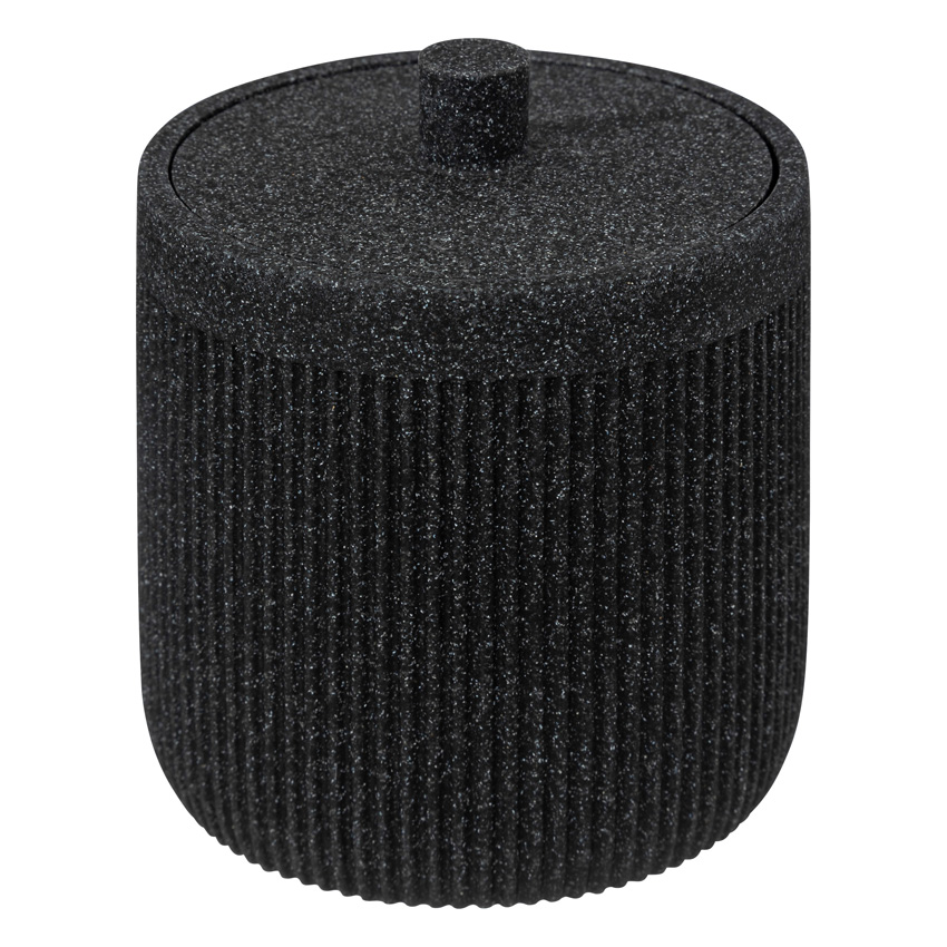 Support pour disques de coton Lou polyrésine noir 9,9x9,9x12cm