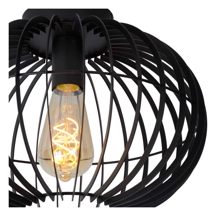 Lucide REDA - Plafonnière - Ø 32 cm - E27 - Zwart