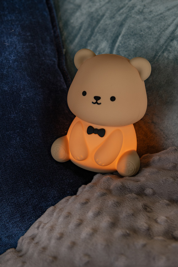 Oplaadbare Nachtlamp Kinderkamer - Accu/Batterij - LED 3 StepDimbaar - 1x0,5W 2100K - RGB - Bruin