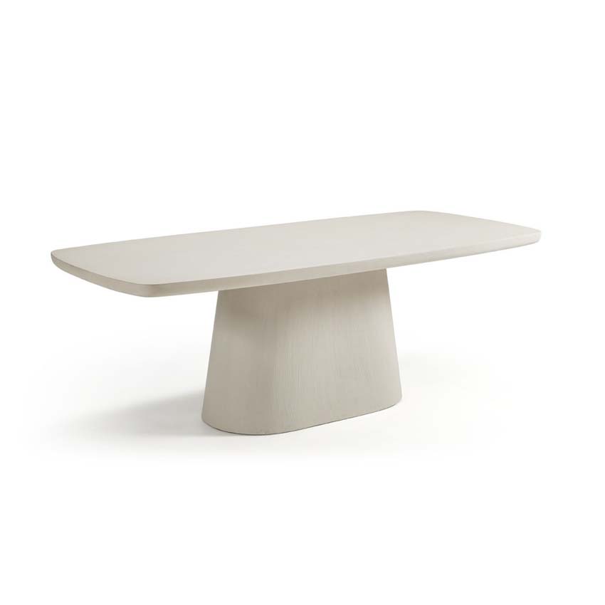 Tafel Presta kalkmortel rechthoekig gebroken wit 220x105cm + centraal onderstel Tafel Presta kalkmortel rechthoekig gebroken wit 220x105cm + centraal onderstel