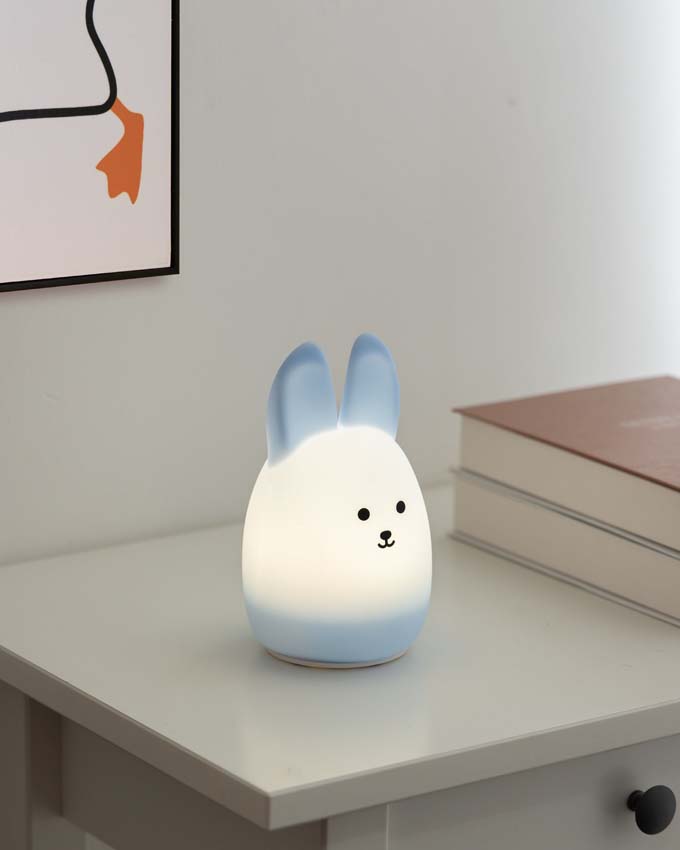 Lampe de table Lapin - Bleu - H15cm - Dimmable - LED - 1x5W - RGB/3000K - USB