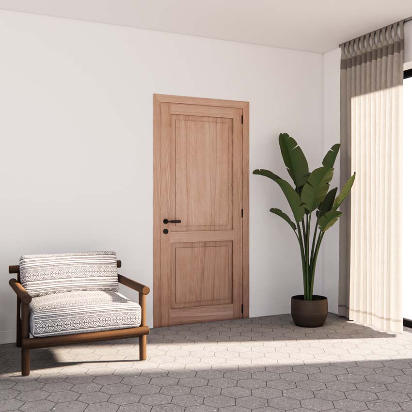 Complete binnendeur Versailles fineer eik 201,5x78cm massief hout omkeerbaar + deurkast 16,5cm