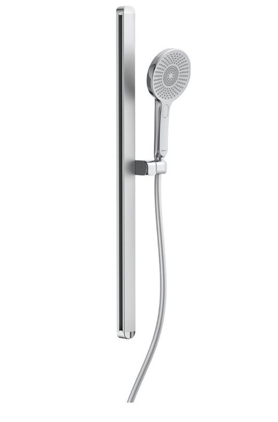 Doucheset Kaja glanzend chroom/lichtgrijs Ø12cm