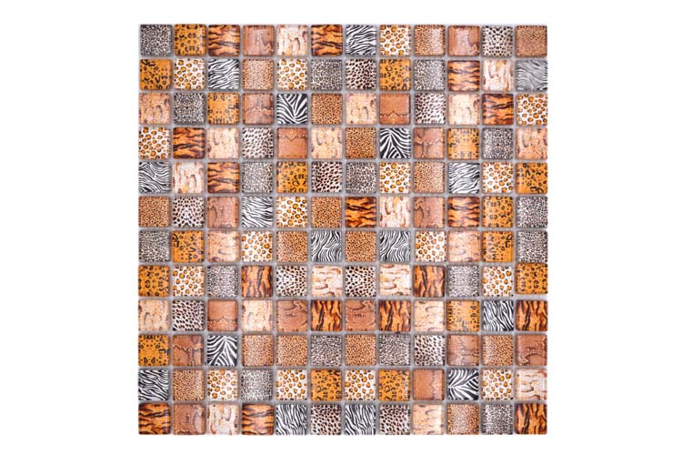 Mozaïek Crystal Wildlife lichtbruin glanzend 29,8x29,8cm