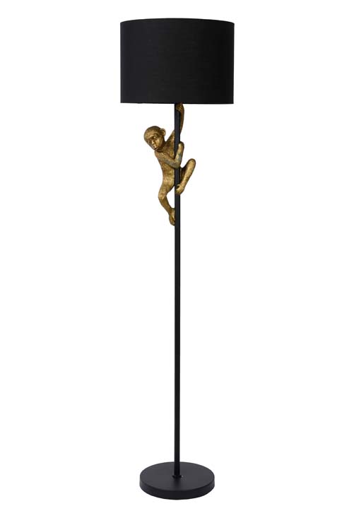 Staande lamp aap - zwart/goud - H150cm - E27 - 60W