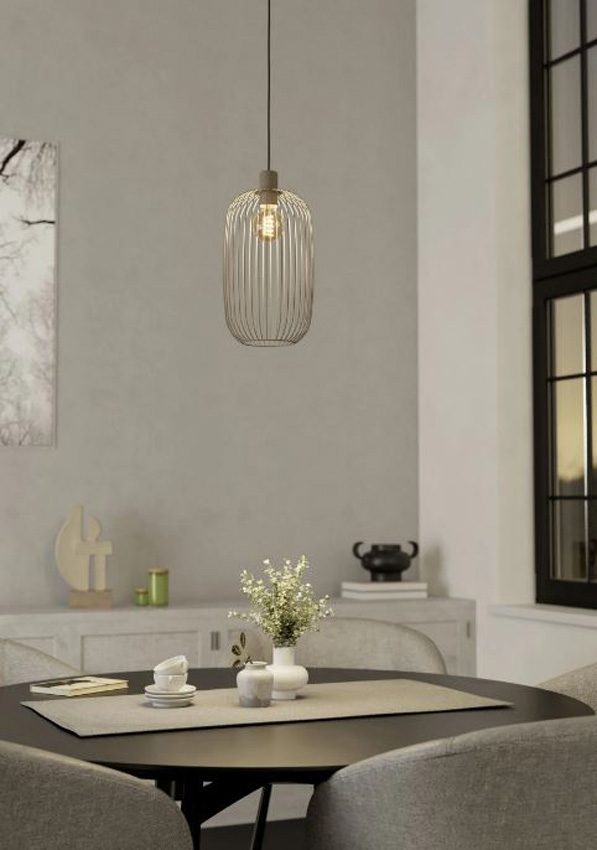 Hanglamp - zand - Ø22xH110cm - dimbaar - E27 - 1x40W - excl. lichtbron