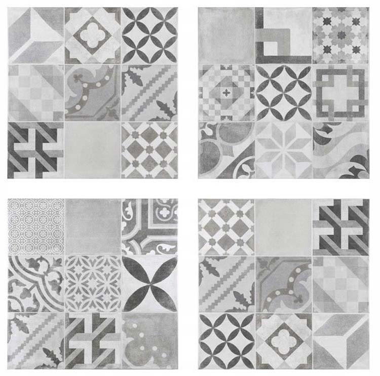 Carrelage de sol et mural Swing Nero à motif gris 60x60cm