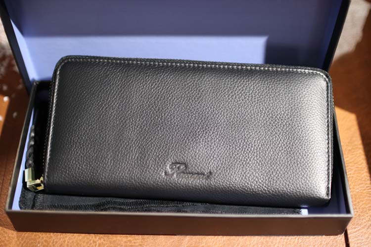 Portemonnee Flamant leder zwart 10x20 cm