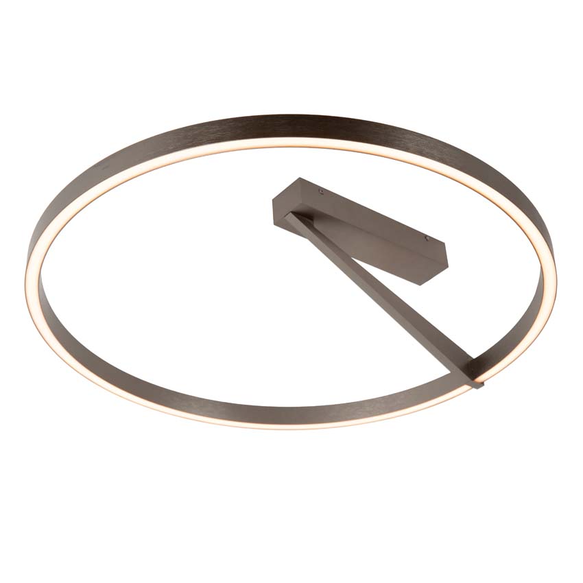 Lucide Premium Applause - Plafonnier - Ø60cm - LED dimmable - CCT - 1x40W 2200K/4000K - Fer gris