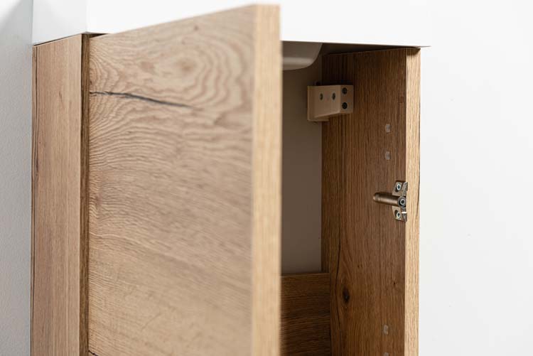 Armoire colonne Dotan chêne sur pied 185x40x32cm