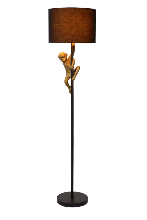 Staande lamp aap - zwart/goud - H150cm - E27 - 60W