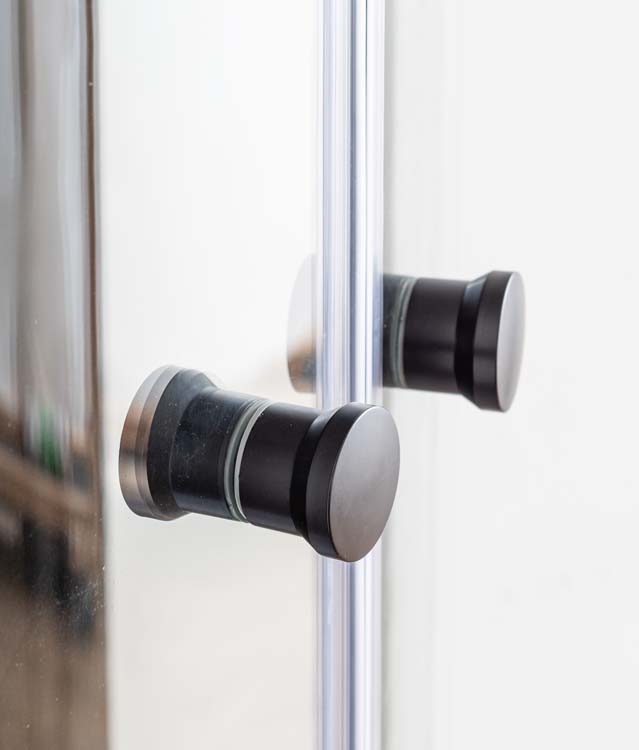 Douchecabine Asterix thermostatisch hoek zwart schuifdeuren 90x90x226cm